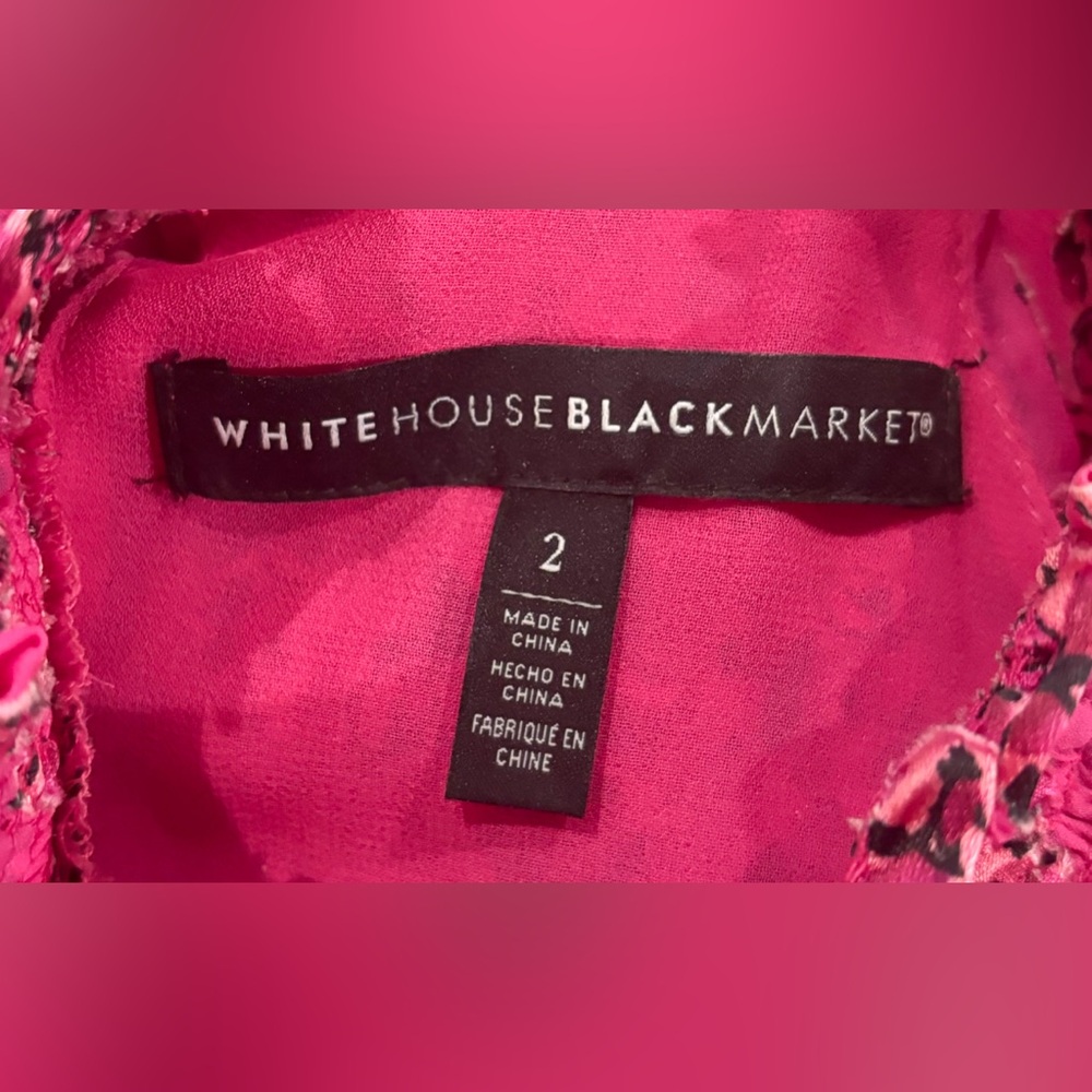 White House Black Market Floral Burnout Smocked Neck Midi Dress - Picture 10 of 12